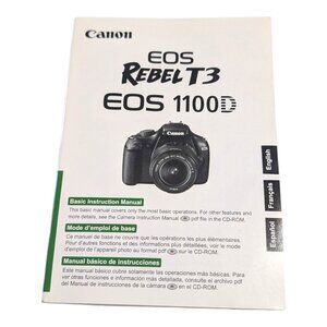 CANON EOS Rebel T3 1100D Camera Instruction Manual English French Spanish